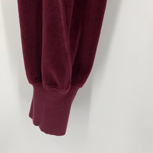 Good American Twisted Seam Velour Jogger Pants High Waisted Burgundy‎ - Picture 3 of 8